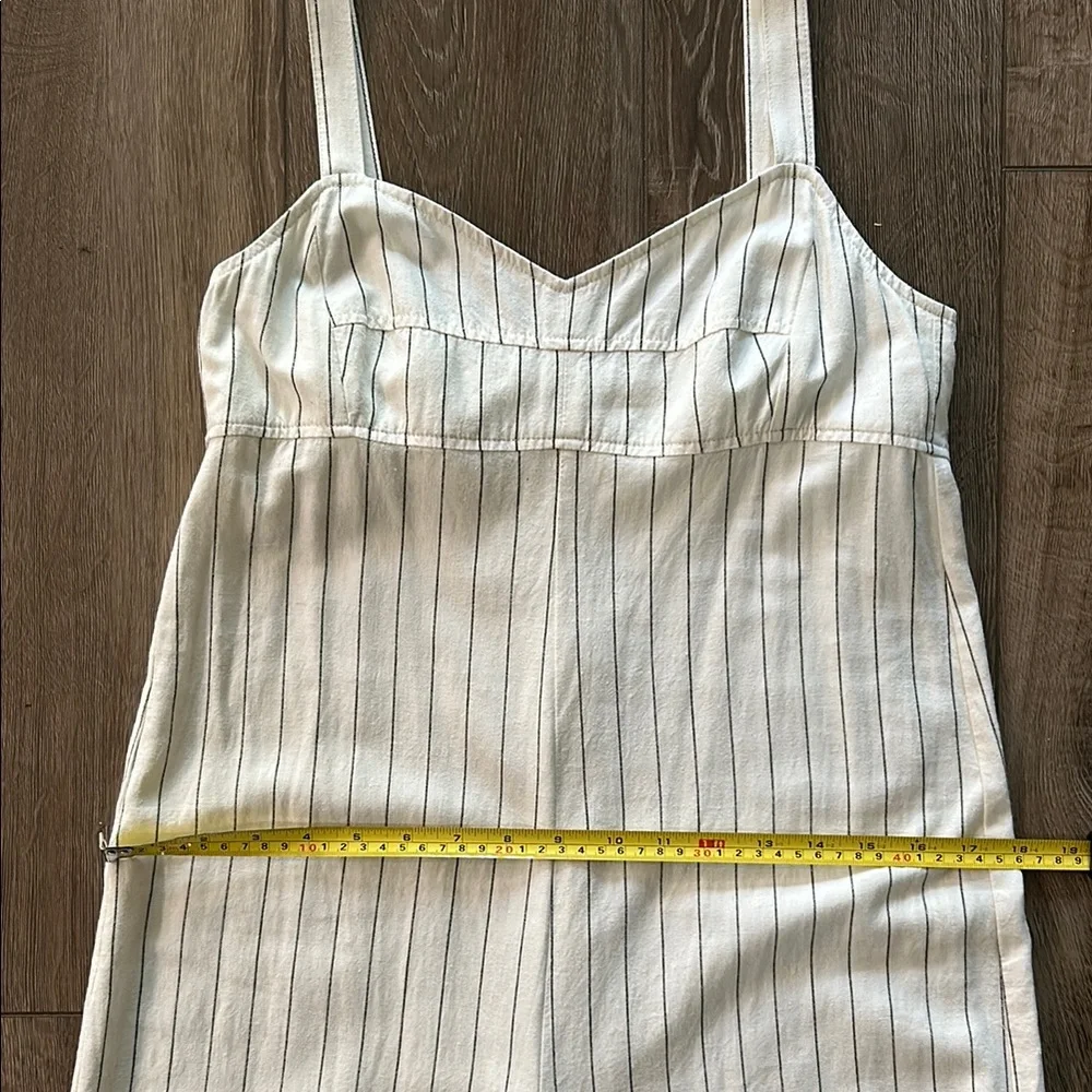 Like new - ZARA Wide-Leg Linen Blend Pinstripe Jumpsuit/Romper